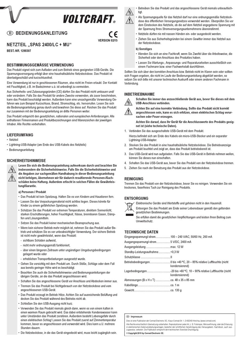 VOLTCRAFT SPAS 2400/LC + MU User manual