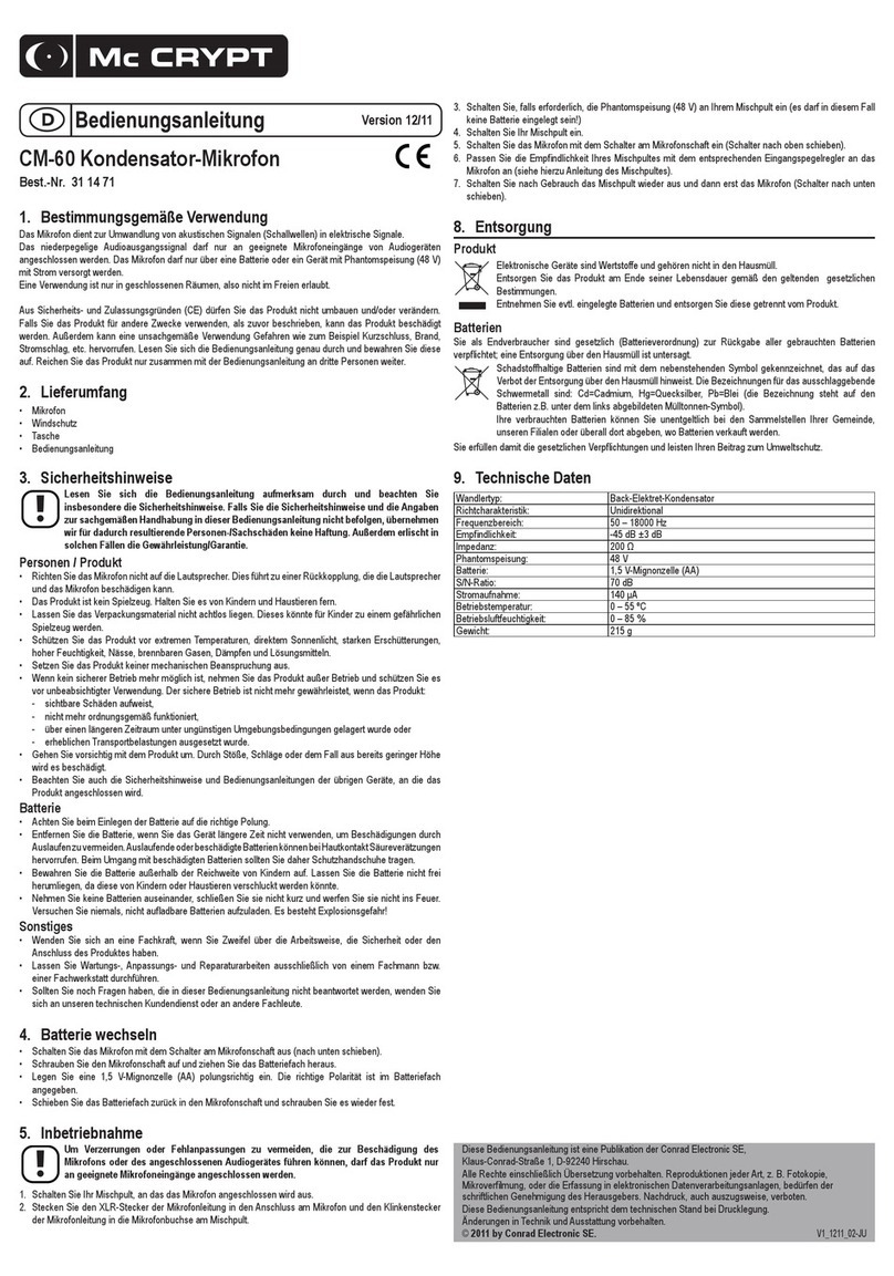 MC Crypt CM-60 User manual