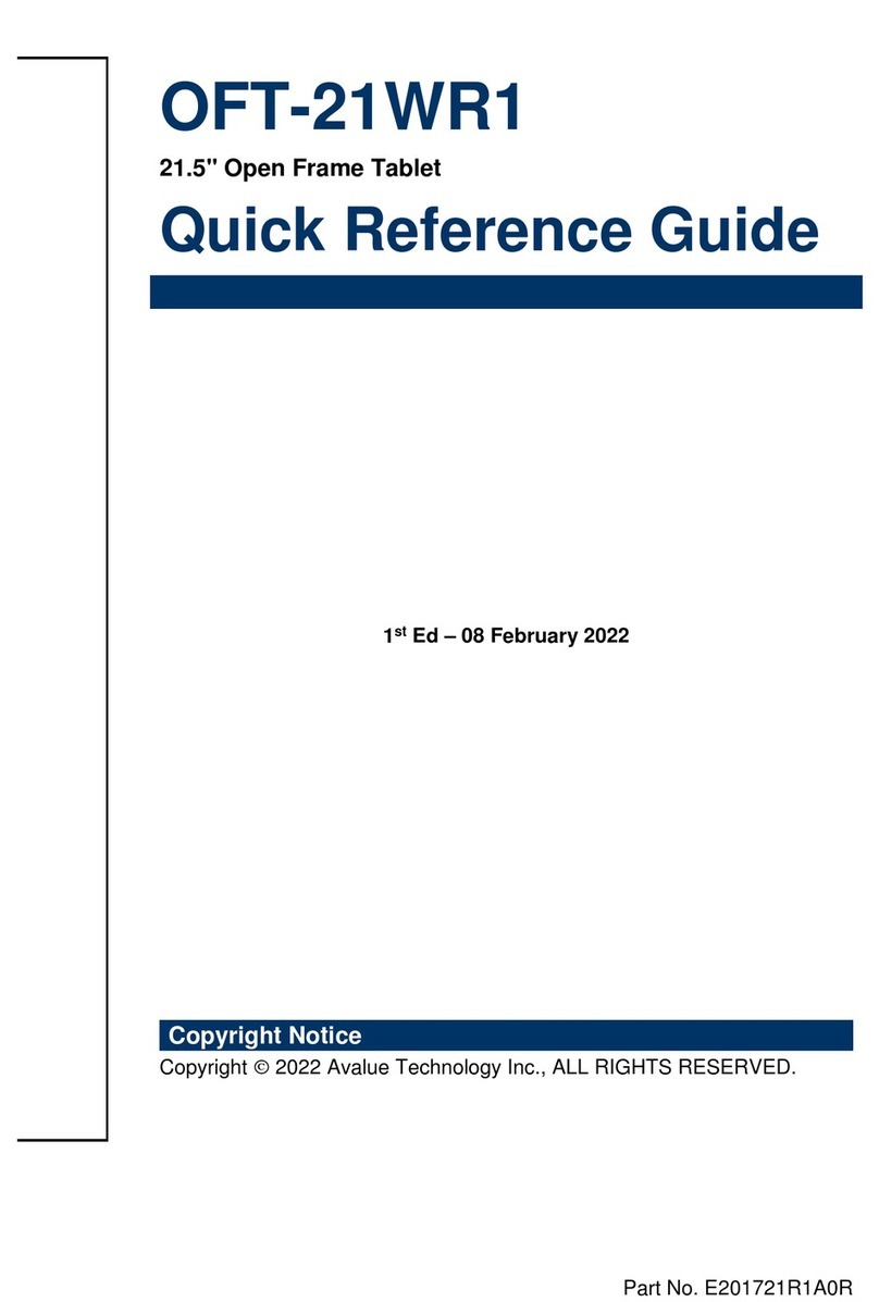 Avalue Technology OFT-21WR1 Quick reference guide