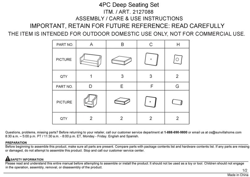 SUNVILLA 2127088 Assembly / care & use instructions