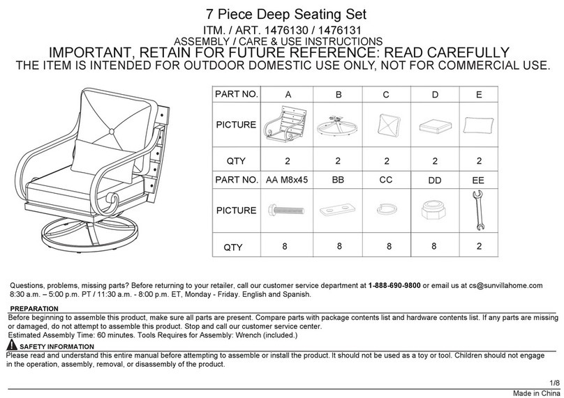 SUNVILLA 1476130 Assembly / care & use instructions