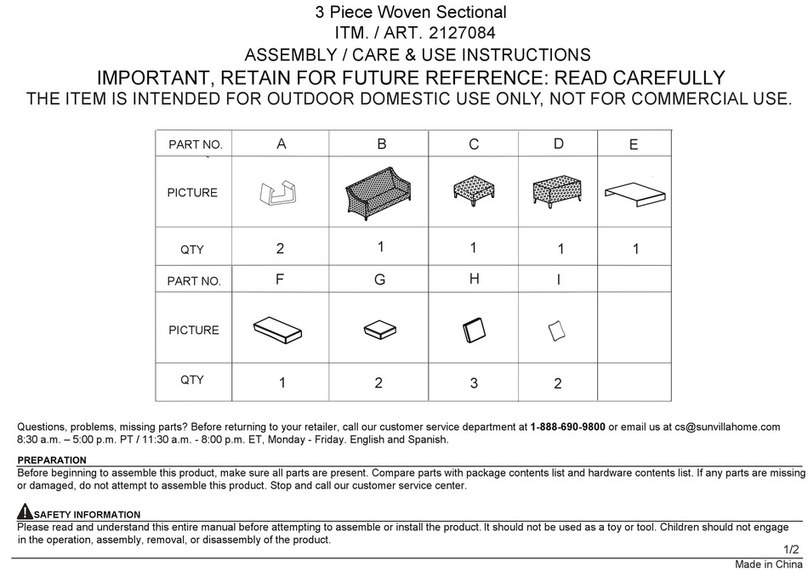 SUNVILLA 2127084 Assembly / care & use instructions