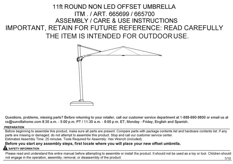SUNVILLA 665699 Assembly / care & use instructions