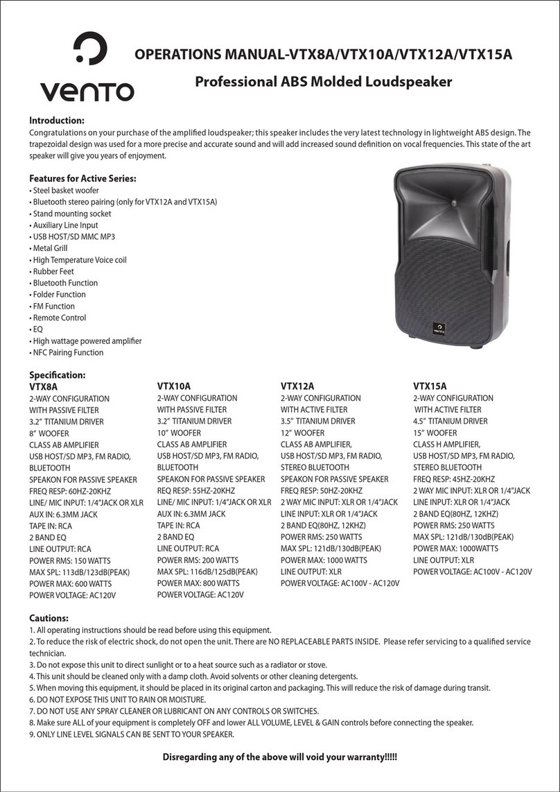 Vento VTX Series User manual