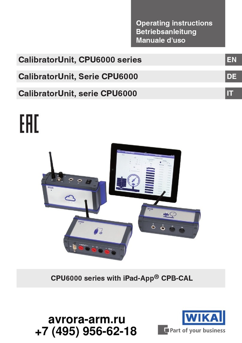 WIKA CalibratorUnit CPU6000 Series User manual