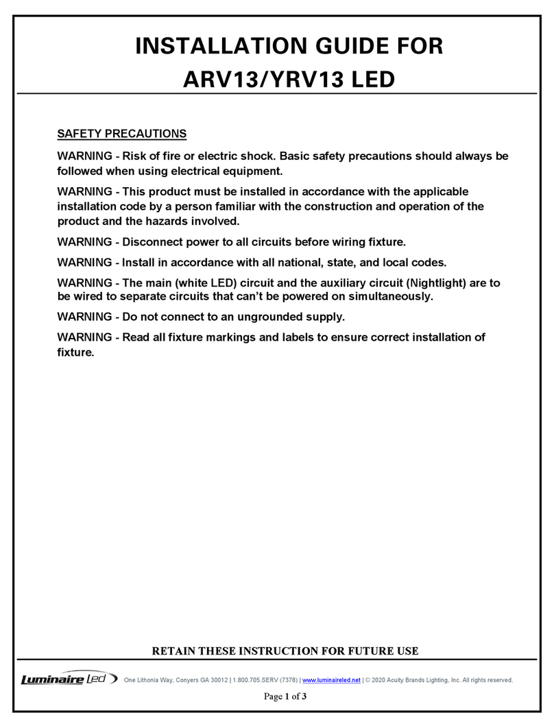 Luminaire led ARV13 installation guide