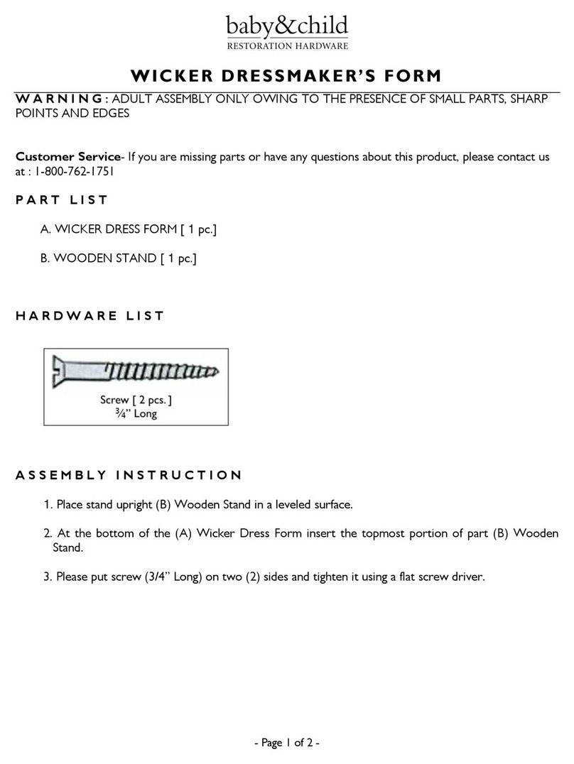 baby&child WICKER DRESSMAKER'S FORM quick guide