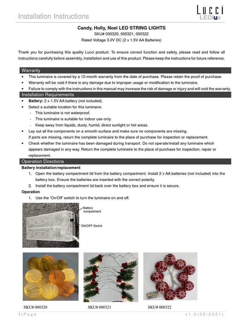 Lucci LEDlux Candy installation instructions Lucci LEDlux Candy installation instructions
