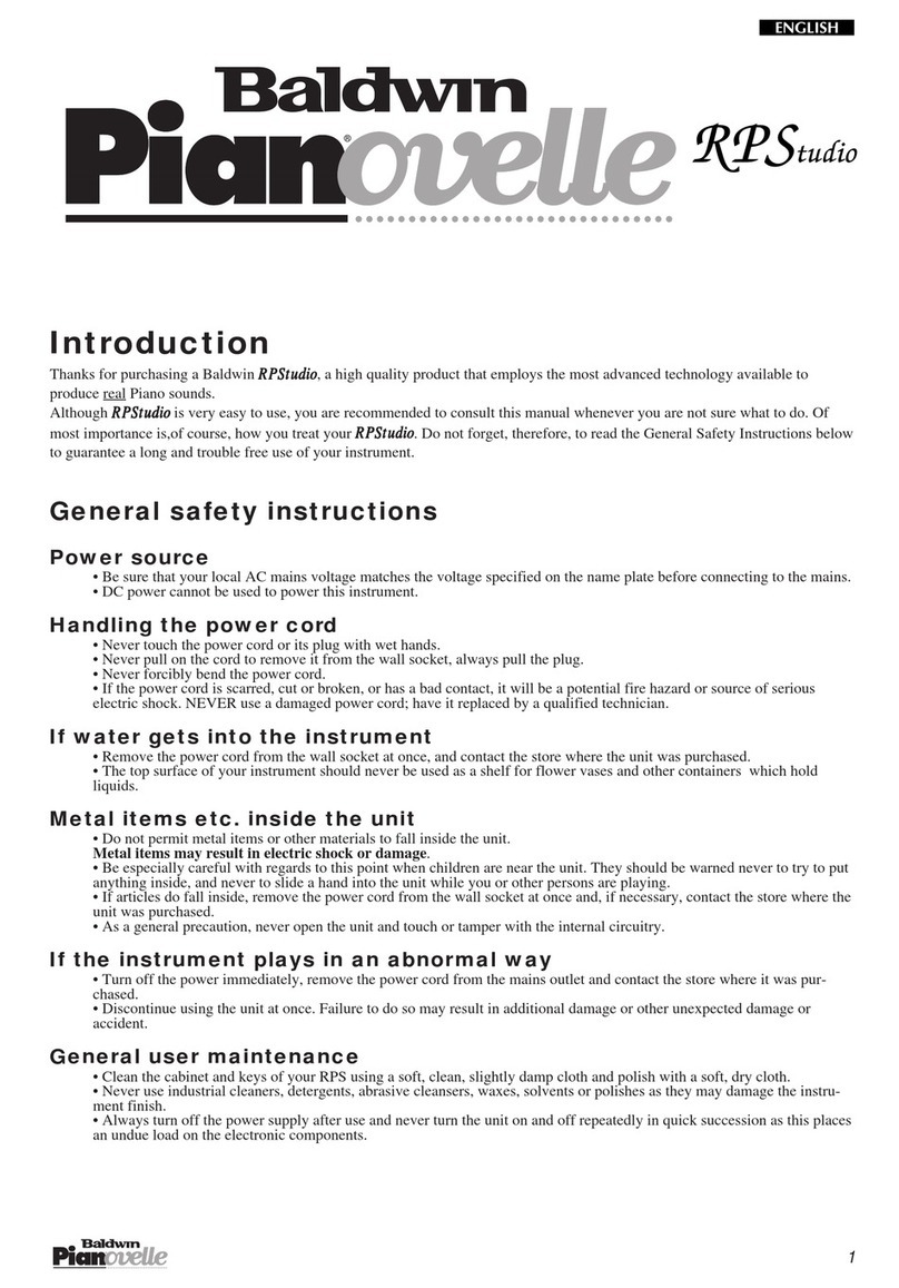 Baldwin Pianovelle RPStudio User manual