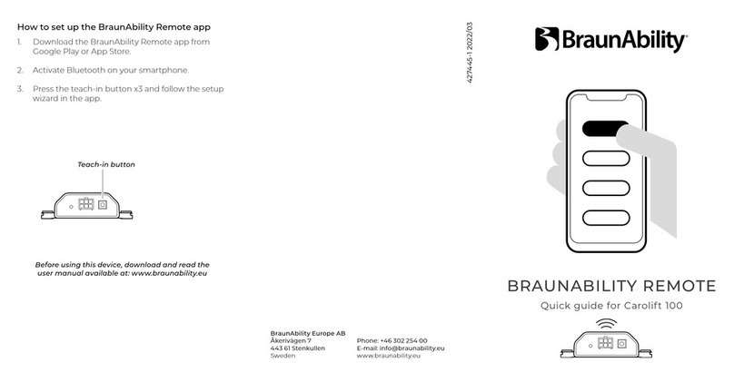 BraunAbility Carolift 100 User manual