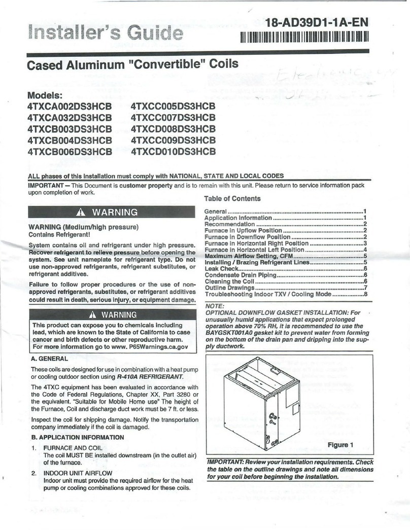 Trane 4TXCA002DS3HCB Assembly instructions