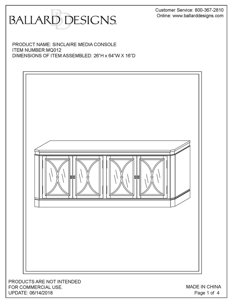 Ballard Designs SINCLAIRE MQ012 manual Ballard Designs SINCLAIRE MQ012 manual