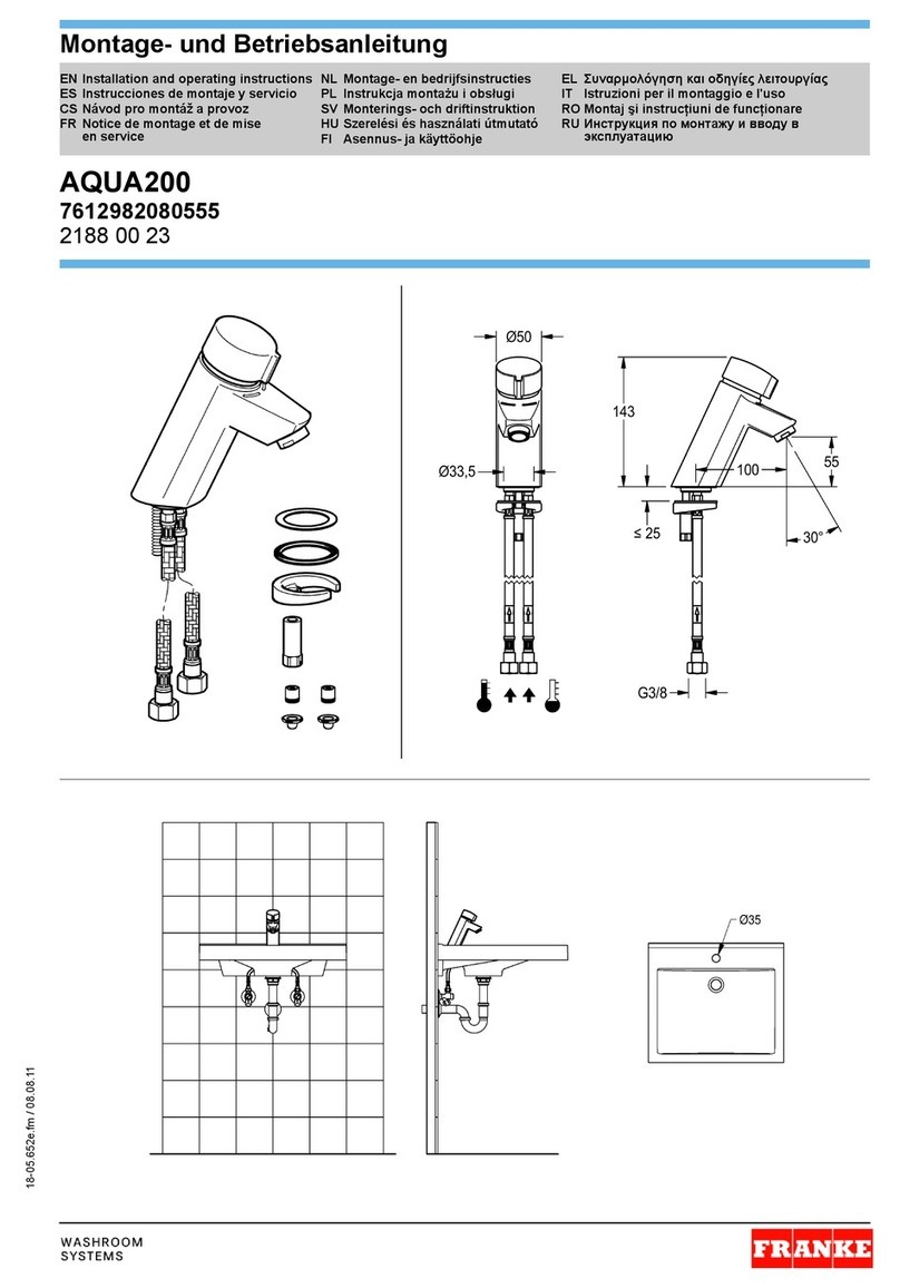 Franke AQUA200 Installation and operating instructions
