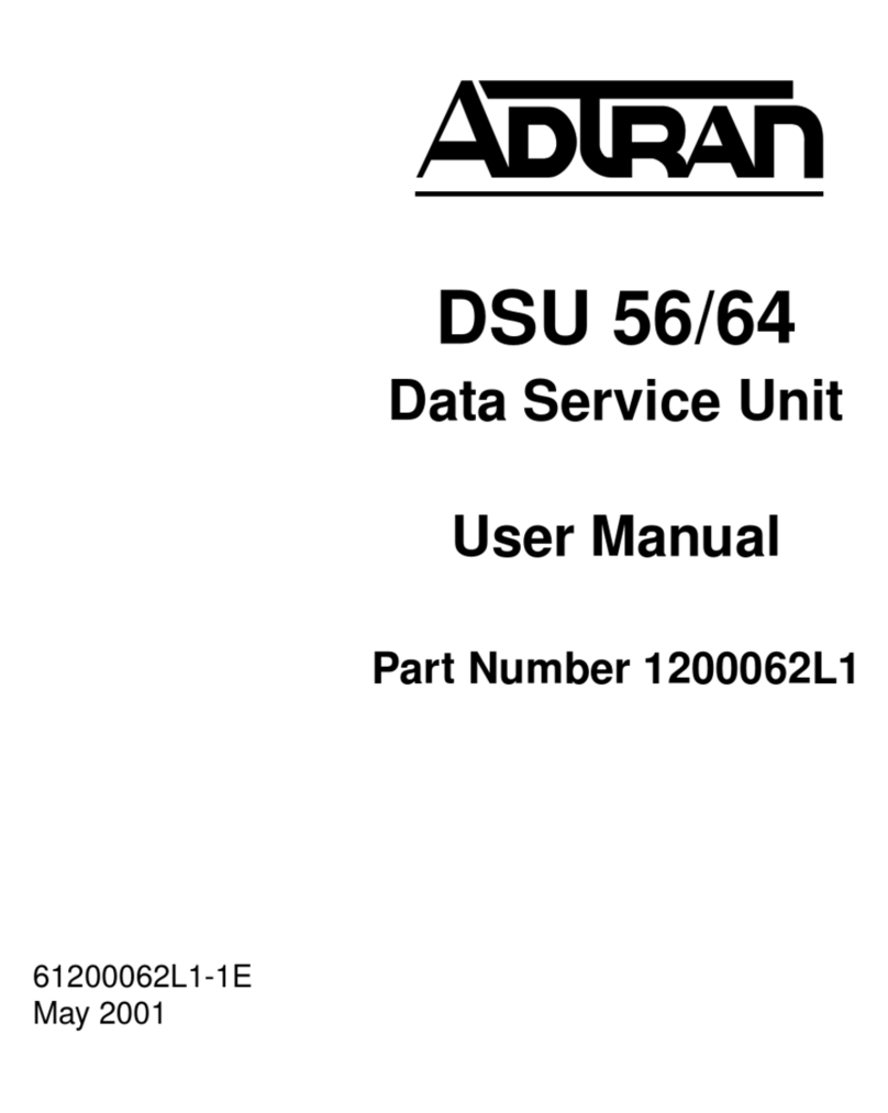 ADTRAN DSU 56/64 User manual ADTRAN DSU 56/64 User manual