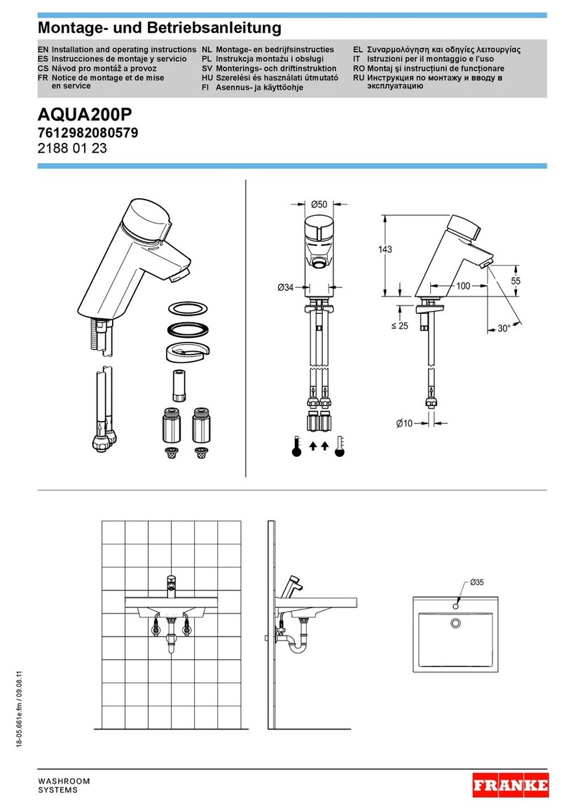 Franke AQUA200P Installation and operating instructions