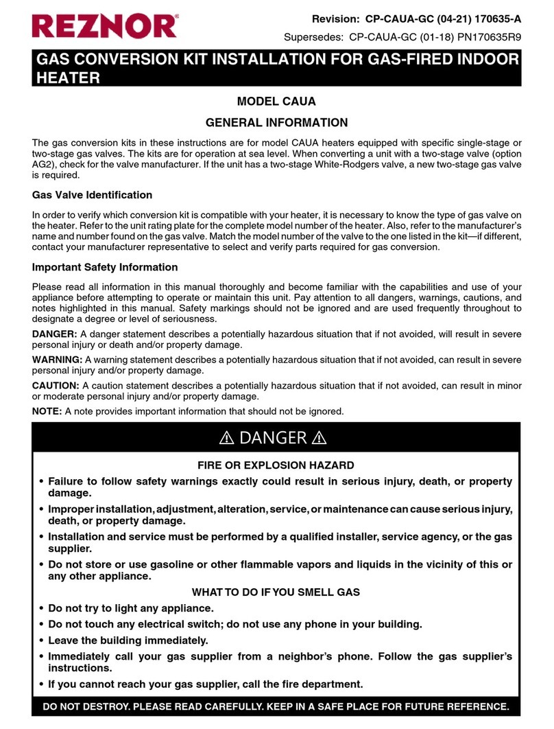 Reznor CAUA User manual