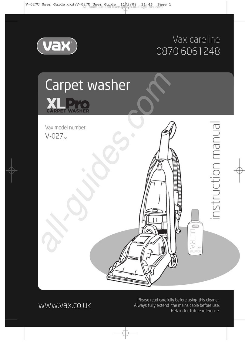 Vax XL Pro V-027U instruction manual