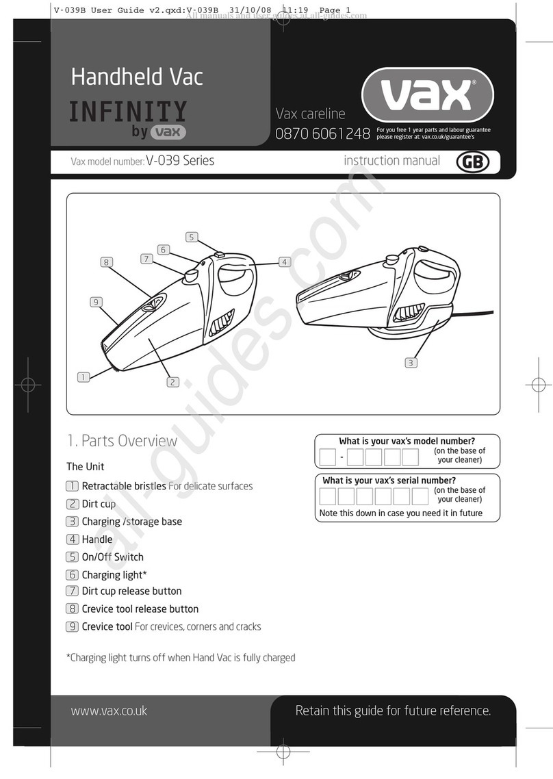 Vax V-039 Series User manual