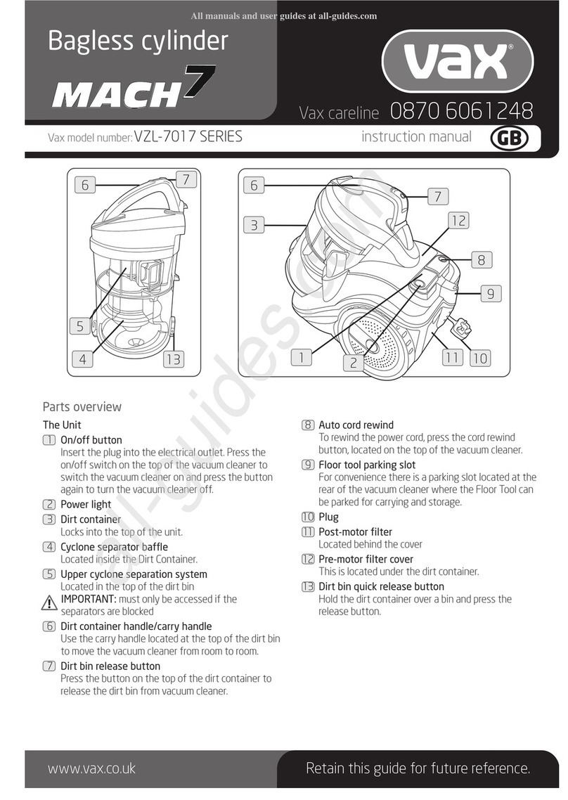 Vax MACH 7 VZL-7017 Series User manual
