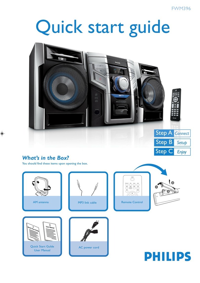 Philips FWM396 quick start guide