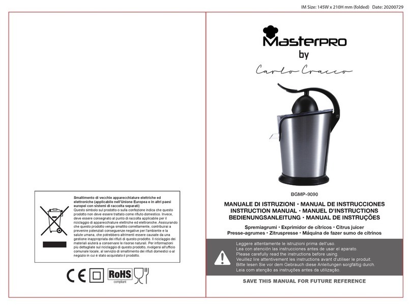 Carlo Cracco MasterPro BGMP-9090 User manual