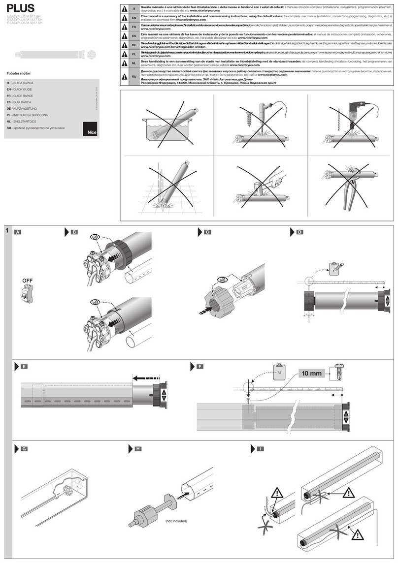 Nice PLUS Series quick guide Nice PLUS Series quick guide