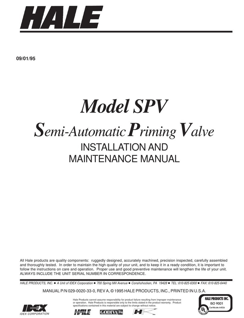 Idex HALE SPV Installation and maintenance manual