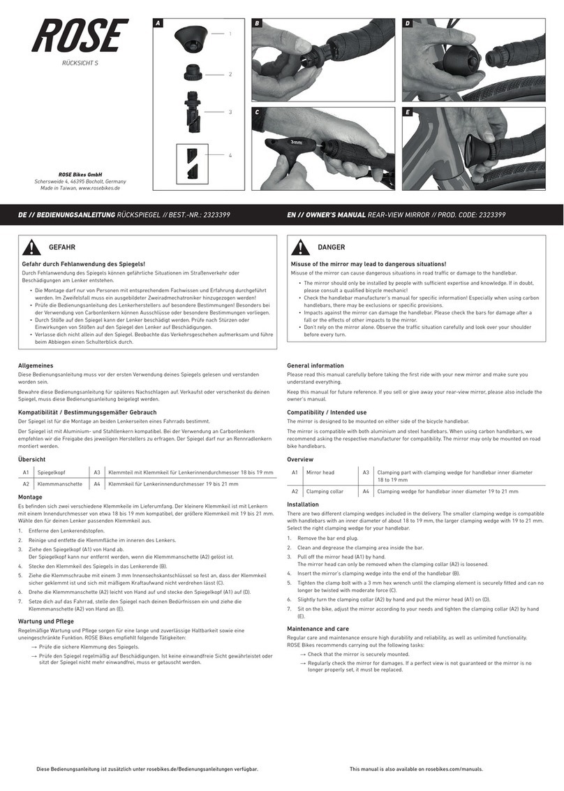 Rose electronics RUCKSICHT S User manual
