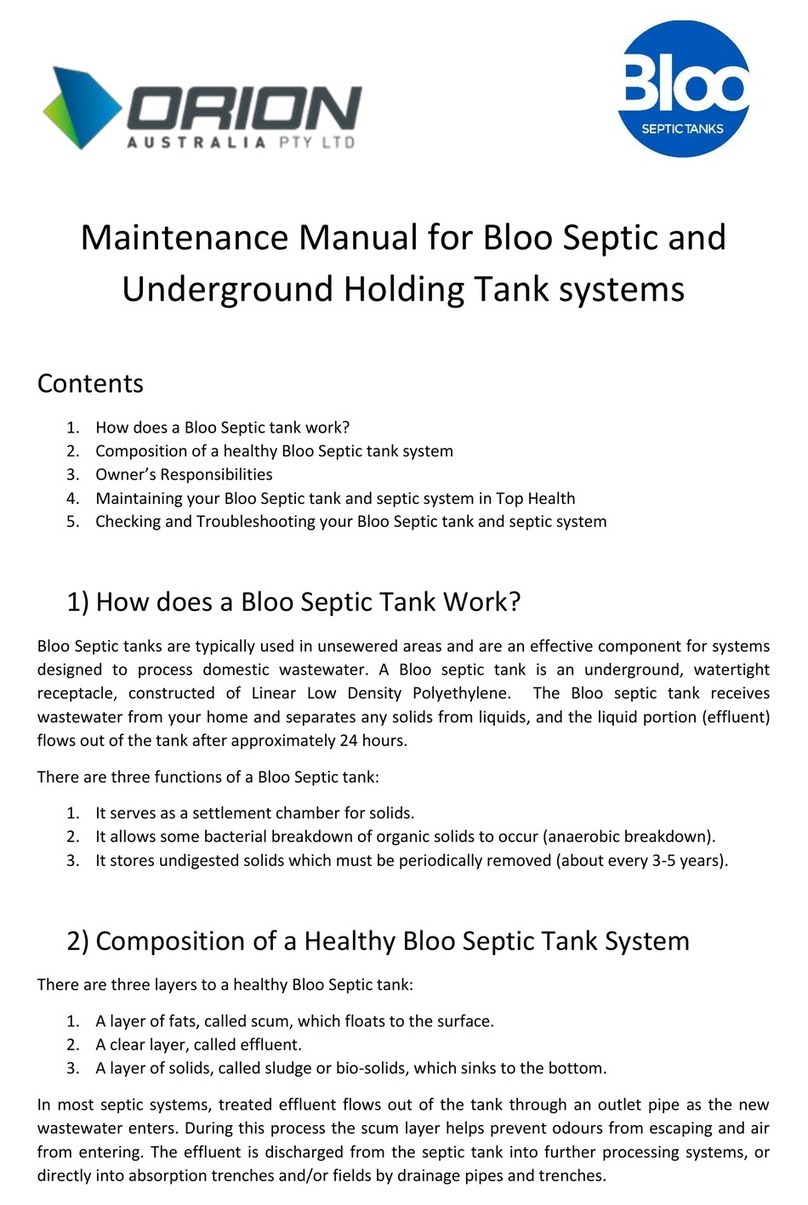 Orion Bloo Septic Tank User manual