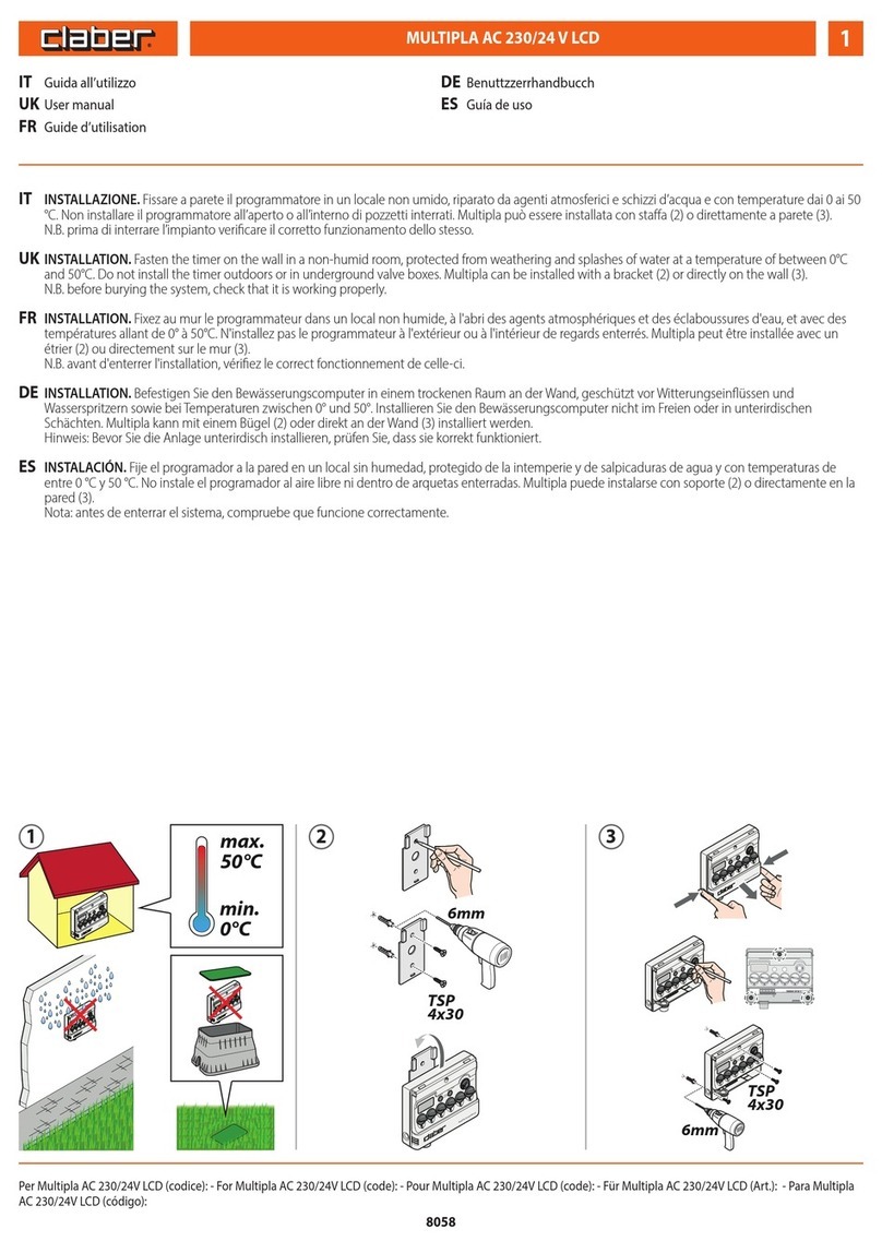 claber MULTIPLA AC 230/24 V LCD user manual