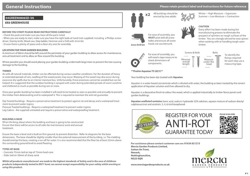 Mercia Garden Products 04GREEN0806SD-V6 General instructions Mercia Garden Products 04GREEN0806SD-V6 General instructions