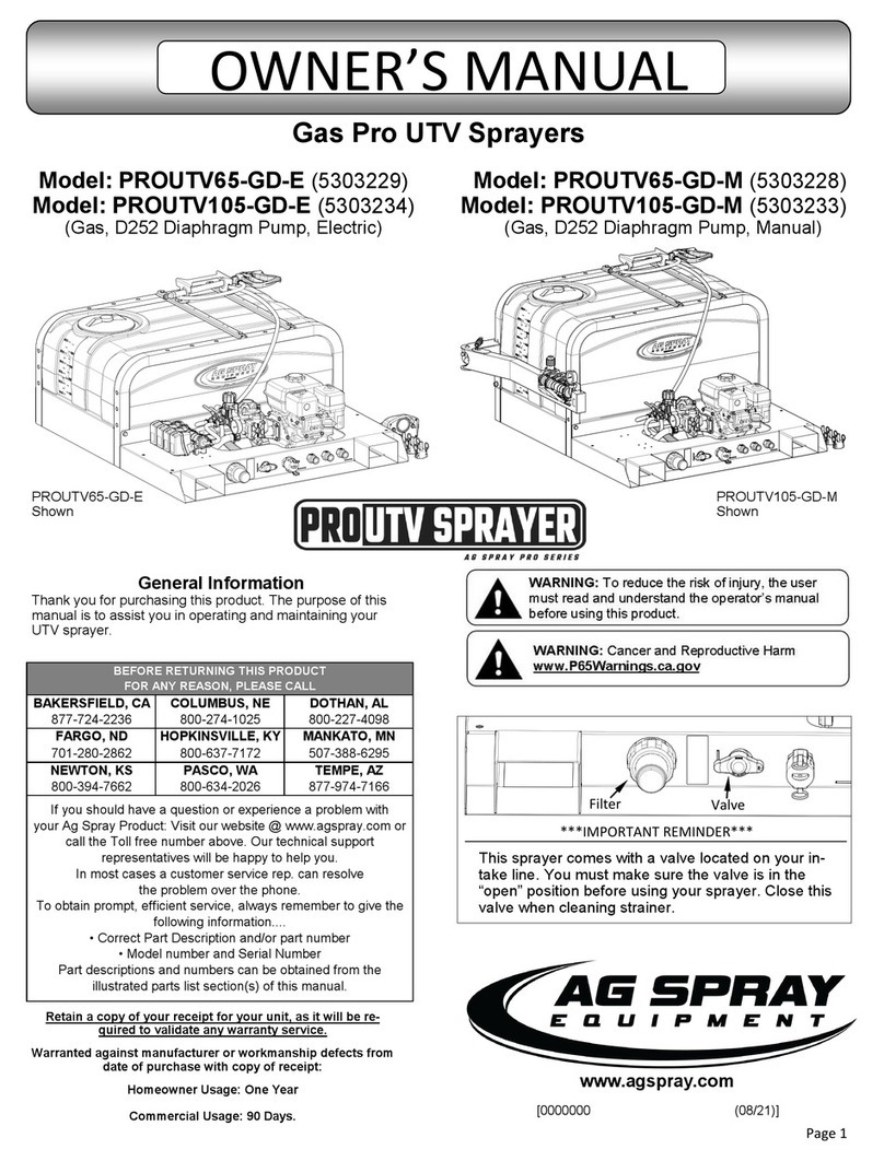 AG SPRAY PROUTV65-GD-E User manual
