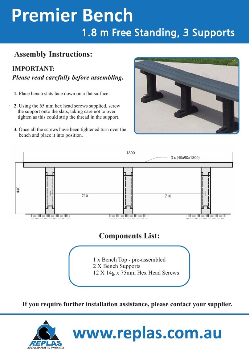 Replas Premier Bench User manual Replas Premier Bench User manual