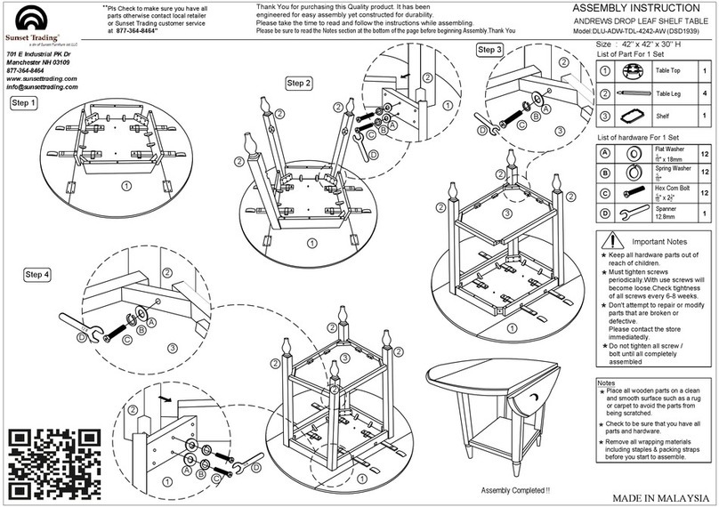 Sunset Trading ANDREWS DLU-ADW-TDL-4242-AW User manual Sunset Trading ANDREWS DLU-ADW-TDL-4242-AW User manual