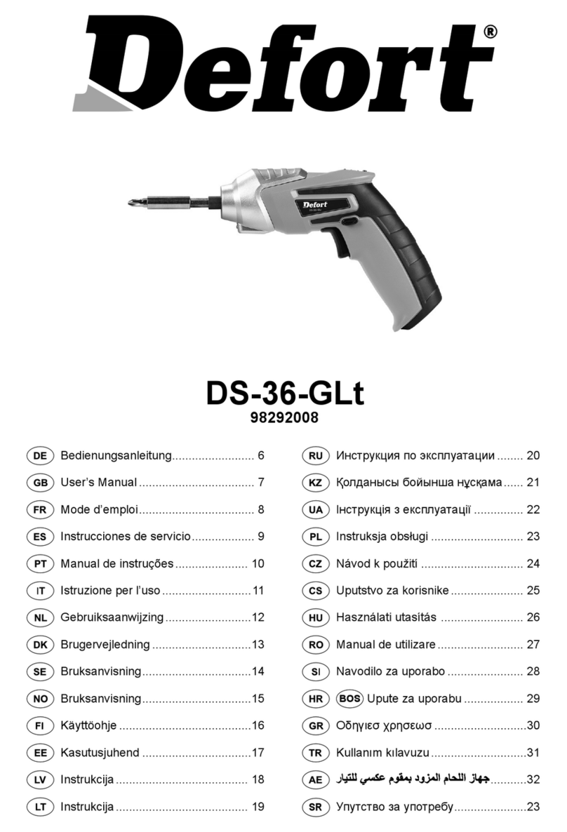 Defort DS-36-GLt User manual