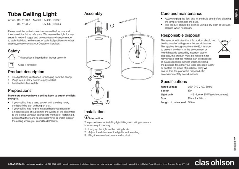 Clas Ohlson UV-CO-1893P quick start guide