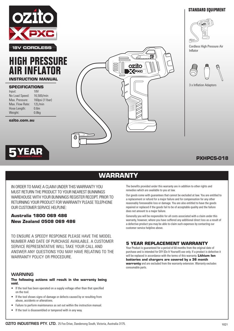 Ozito PXC PXHPCS-018 instruction manual