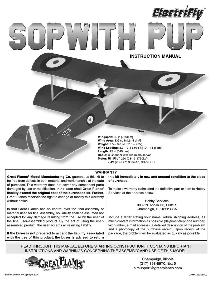 GREAT PLANES ElectriFly Sopwith Pup instruction manual