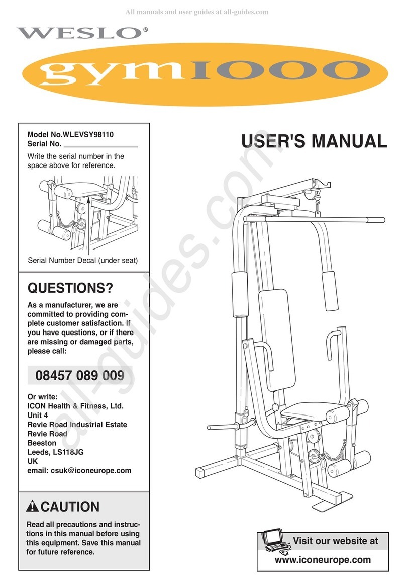 Weslo Gym 1000 User manual