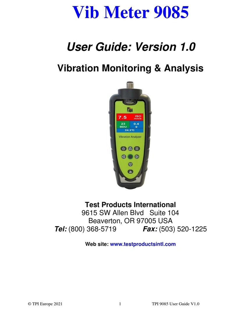 Test Products International Vib Meter 9085 User manual