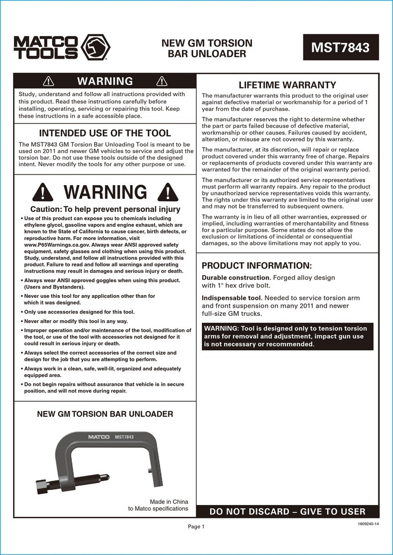 Matco Tools MST7843 quick guide