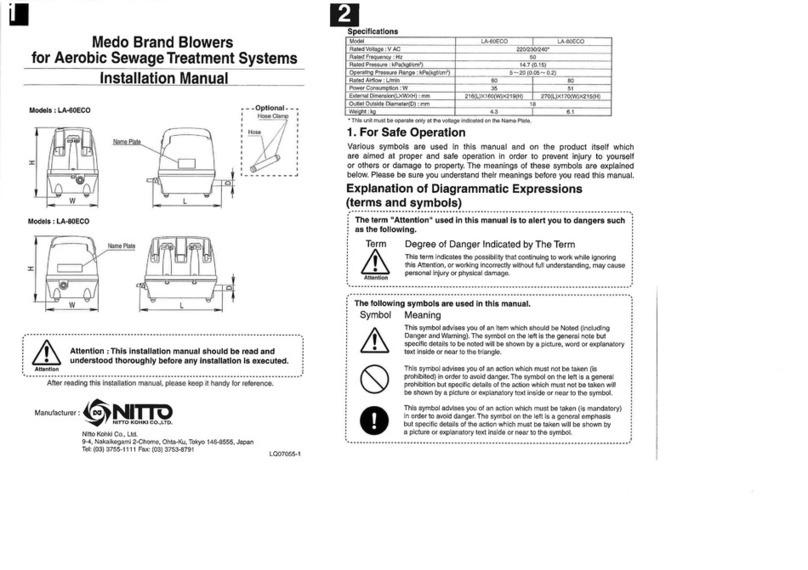 Nitto Kohki Medo LA-60ECO installation manual