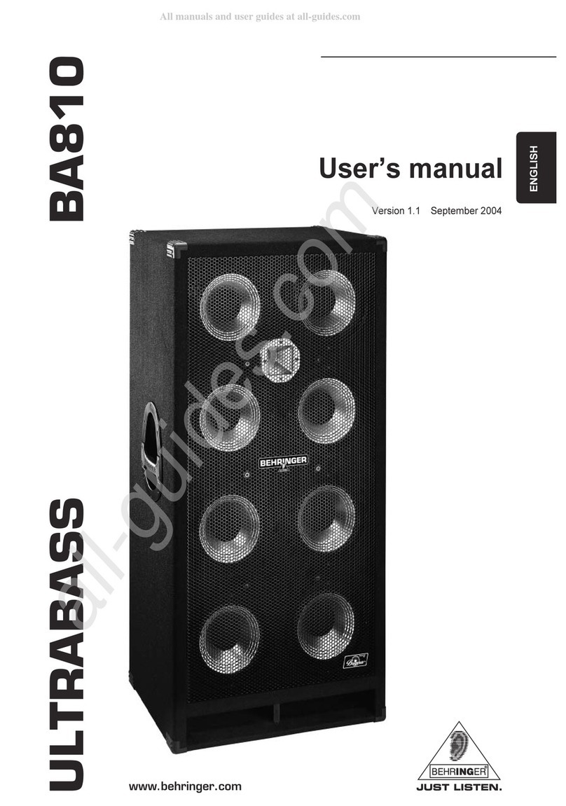 Behringer Ultrabass BA810 user manual