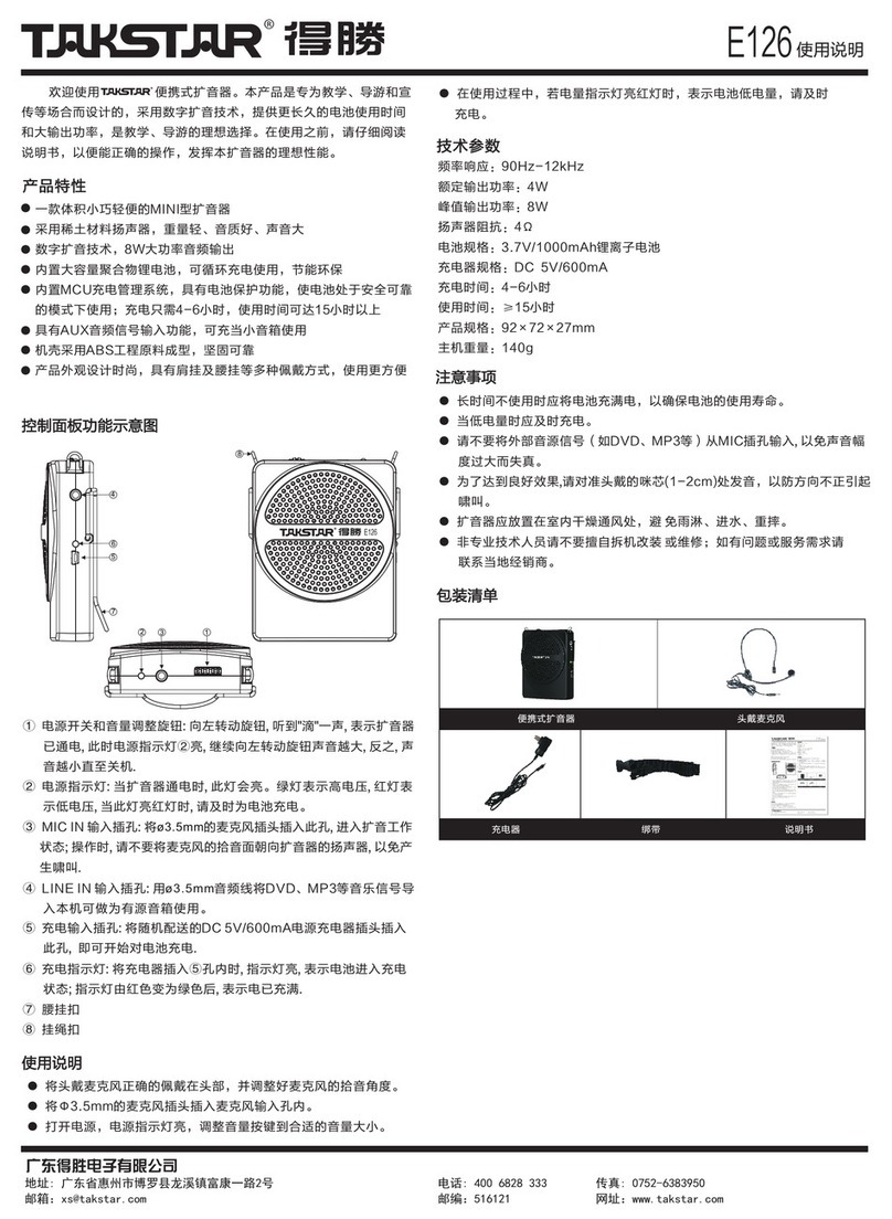 Takstar E210 user manual