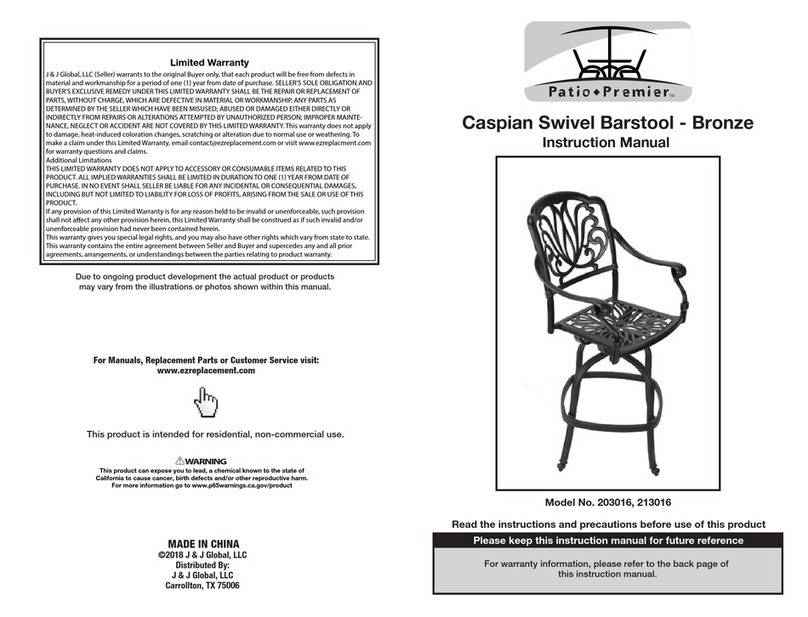 Patio Premier Caspian 203016 instruction manual