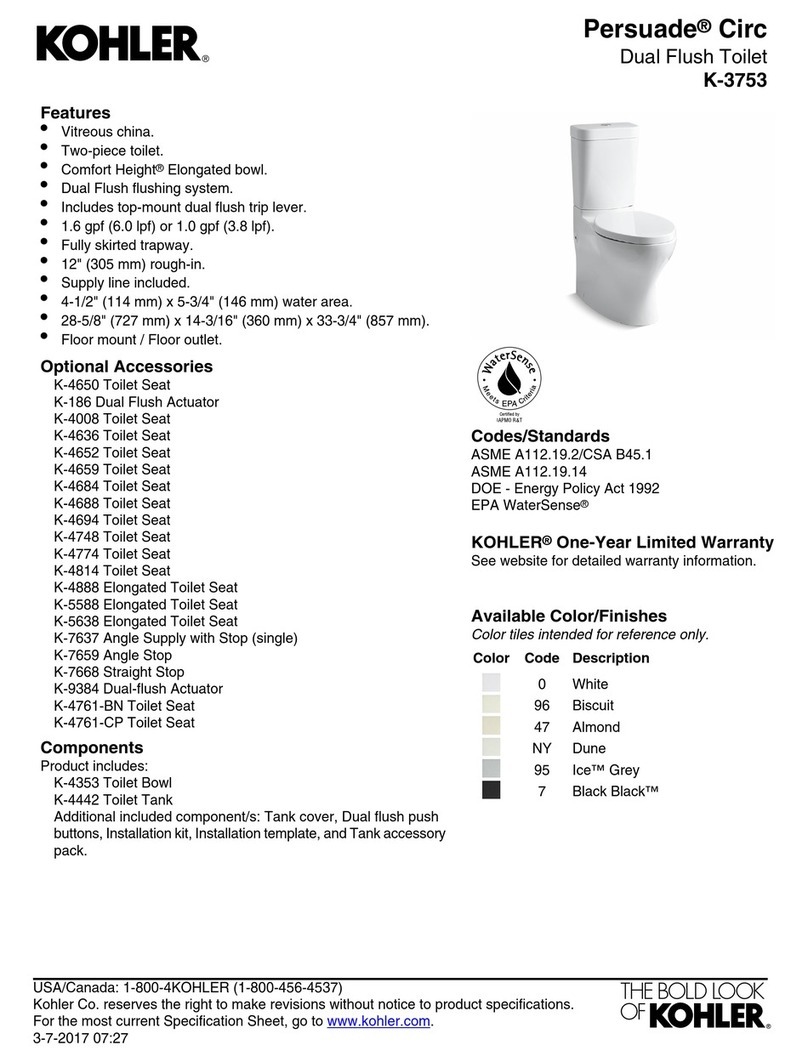 Kohler Persuade Circ K-3753 User guide