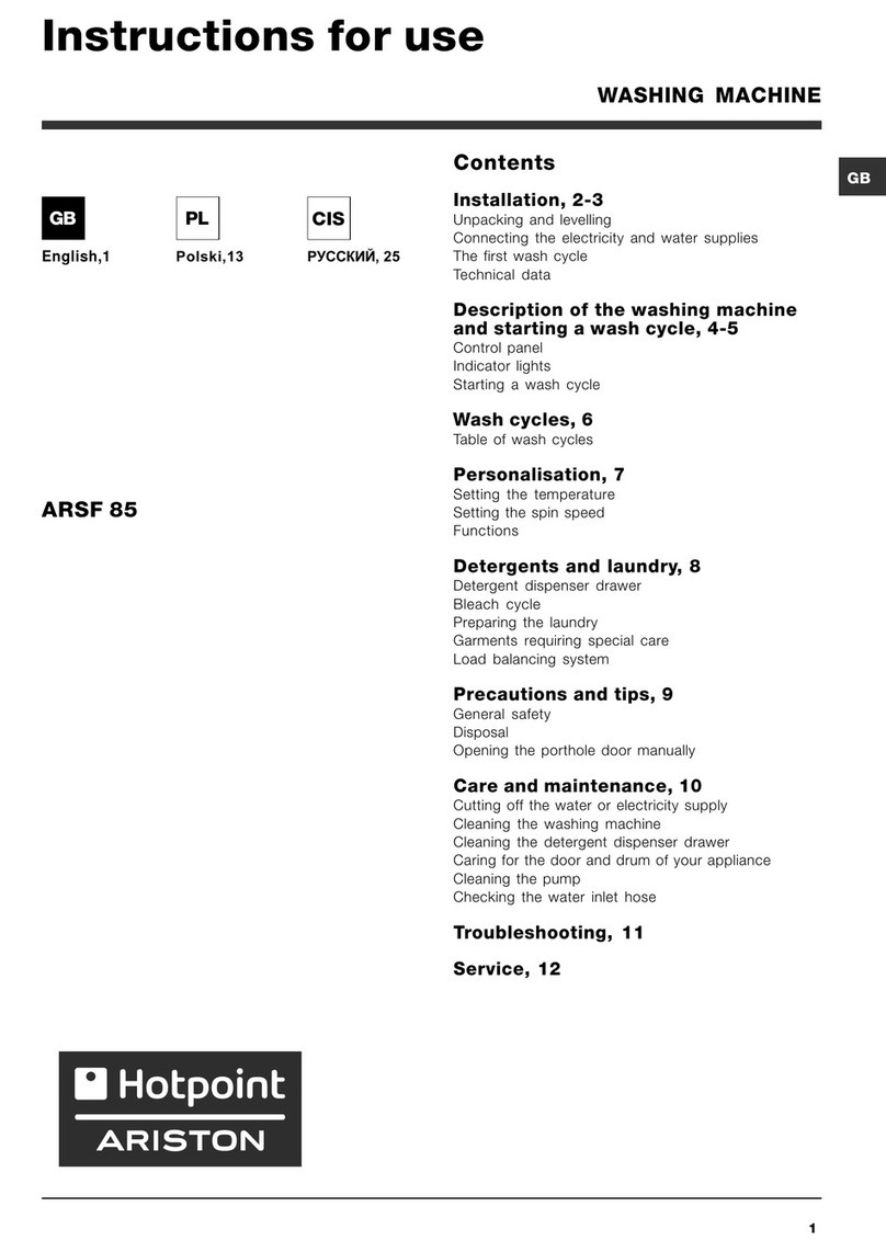 Hotpoint Ariston ARSF 85 Instructions for use