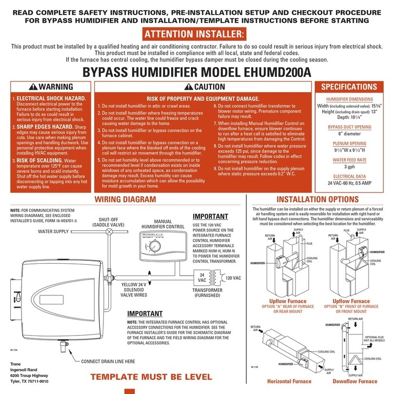 Trane EHUMD200A User manual