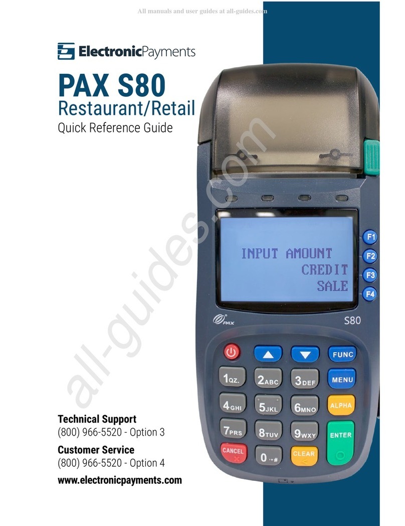 PAX S80 Quick reference guide