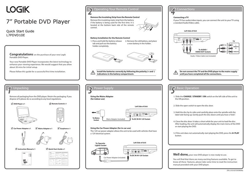 Logik L7PDVD10E quick start guide